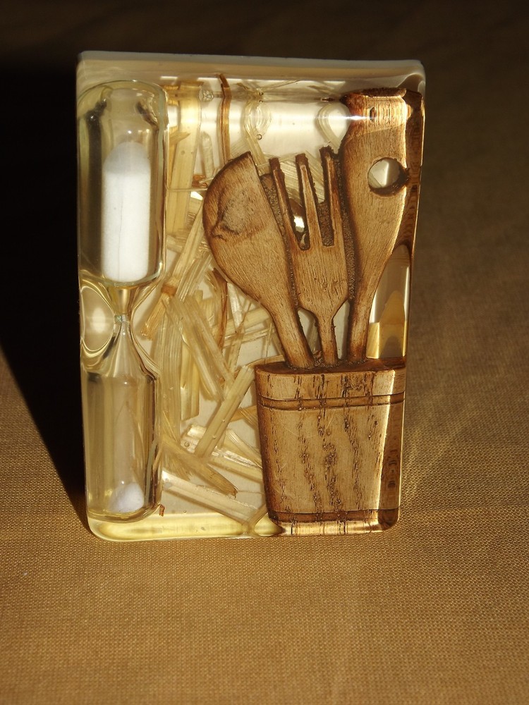 VINTAGE KITCHEN COLORFLO HANDMADE  FORK SPOON TIMER SEALED IN PLASTIC