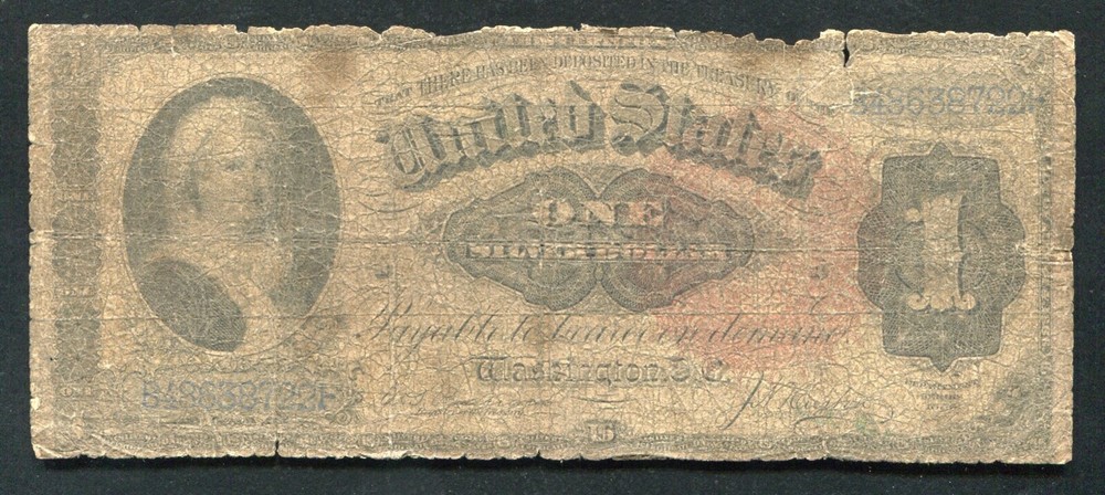 FR. 218 1886 $1 ONE DOLLAR “MARTHA” SILVER CERTIFICATE CURRENCY NOTE 