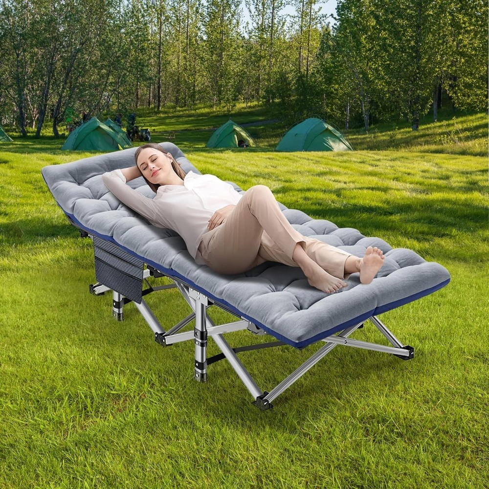 Folding Camping Cot for Adults with Mattress