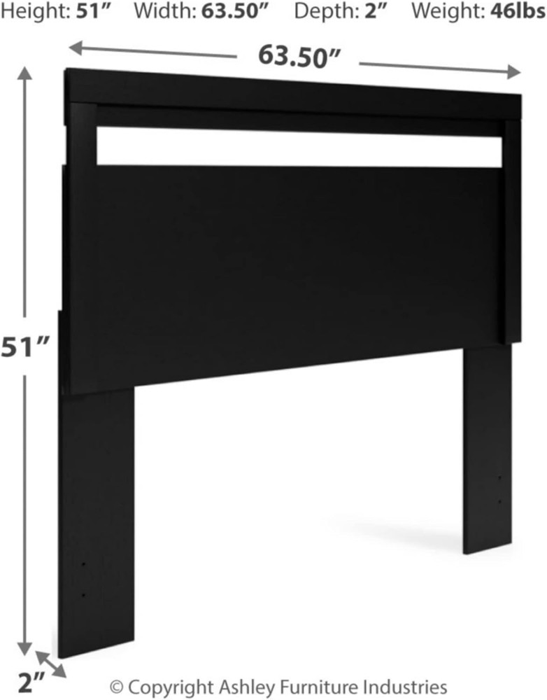 Finch Modern Headboard ONLY, Queen, Black