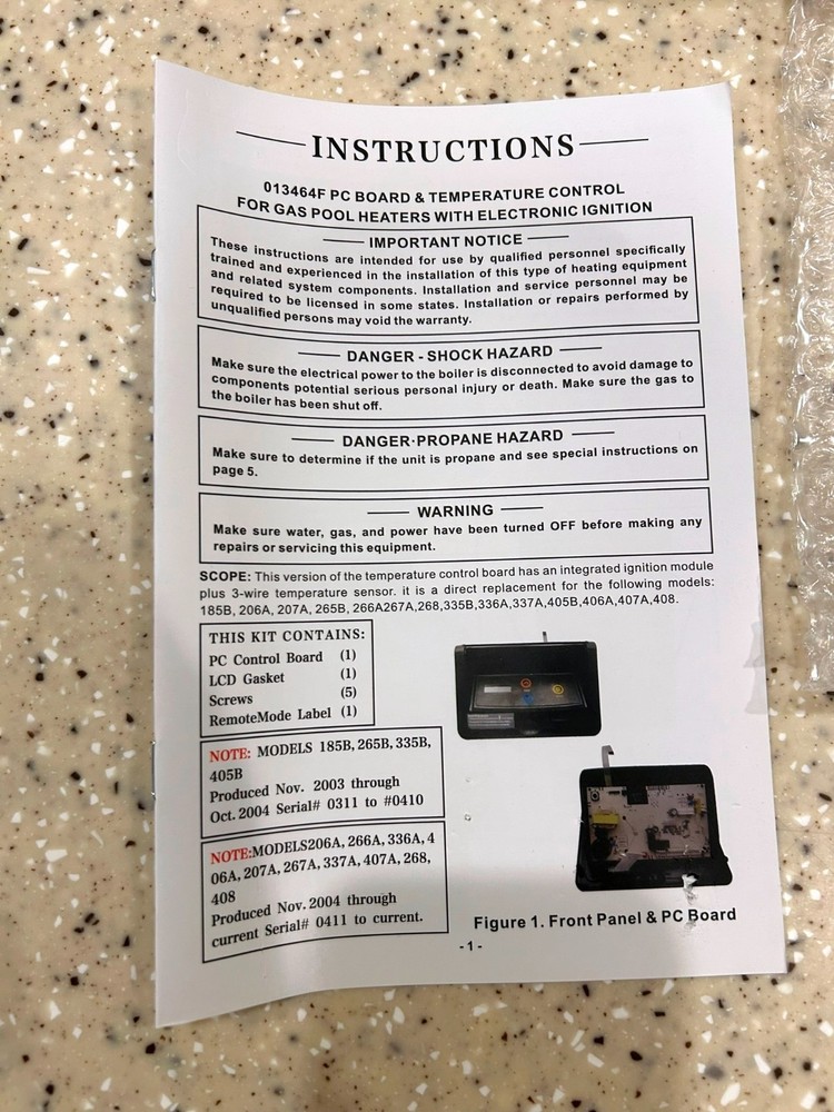 NEW! 013464F PC Control Board with LCD Display for Raypak Digital Gas Heaters