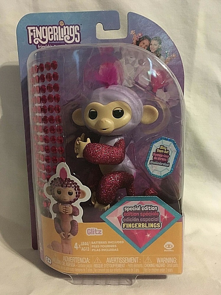 NEW WowWee Fingerlings 2019 GLITZ Bling Interactive Monkey Toy Limited Edition