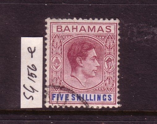 BAHAMAS....  1938  5/- used, Sg156e