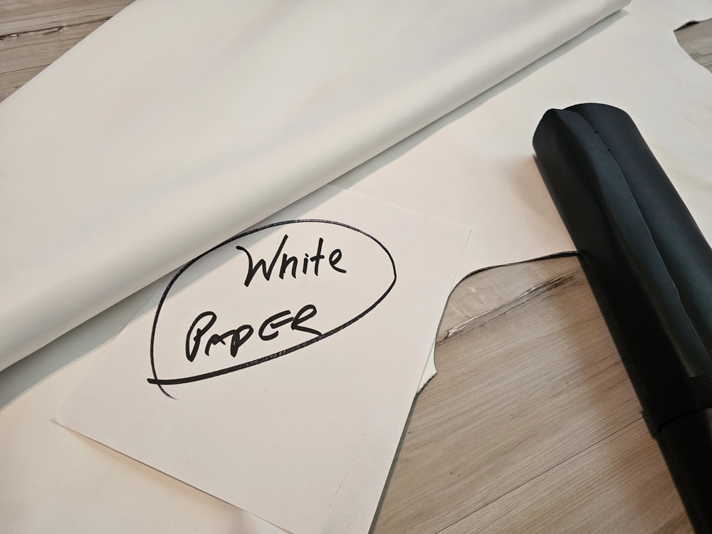 4oz MATTE PURE WHITE SMOOTH GRAIN LEATHER HIDE SIDE PANEL/SHEET 22+sqf Med SOFT