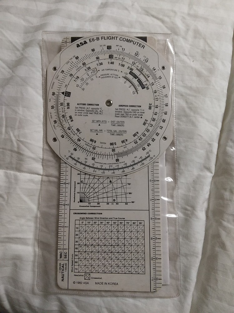 ASA Air Classics E6-B Flight Computer w/ Case and Instructions 1992