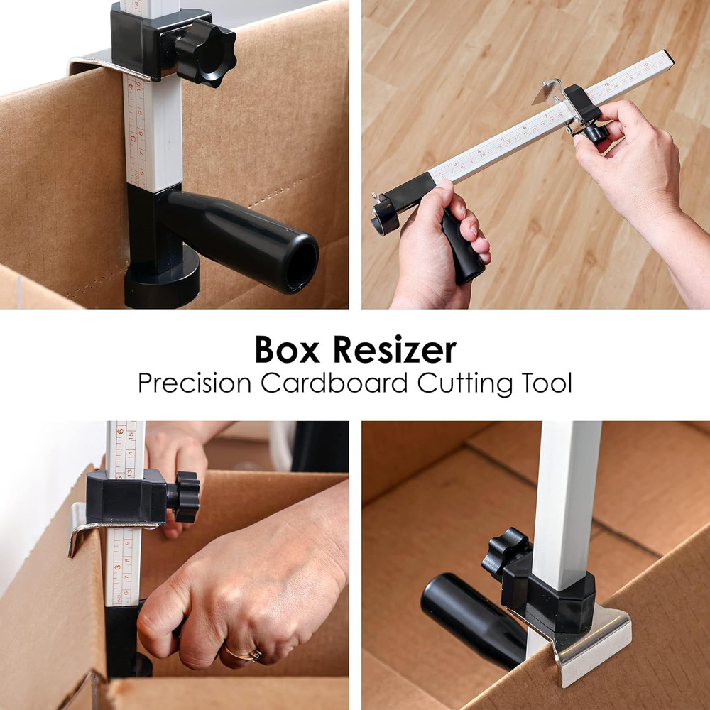 Box Resizer Tool with Scoring Wheel - Cardboard Box Reducer to Customize Shippin