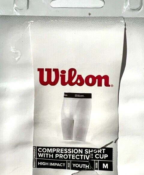 New WILSON Sporting Goods Cup White Pocket Compression Shorts Youth Medium