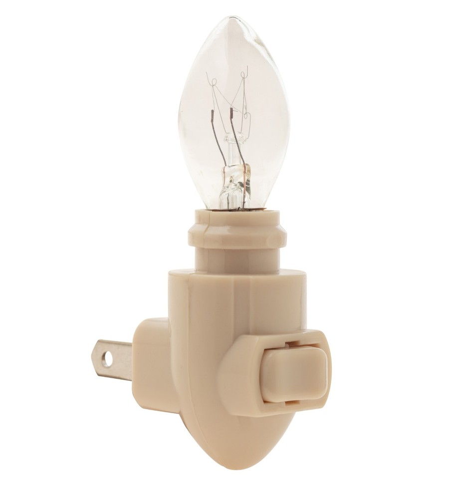 Ivory Plug In Night Light Module With 4 Watt Light Bulb, Pack of 4 Complete Sets