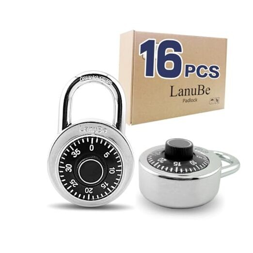 Lock Standard Dial Combination Lock, 2 in. Wide, with Different Black 16pack