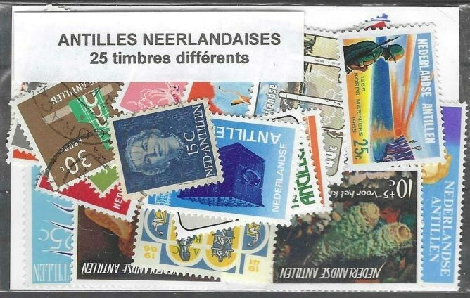 Netherlands Antilles 25 Different Used Stamps