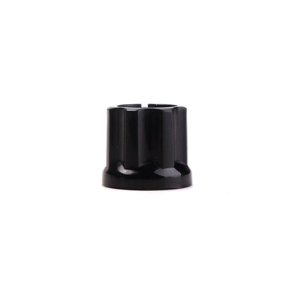 4pcs Black Silver Guitar Bass Knob Buttons D-type Shaft Pot Knobs (Black)