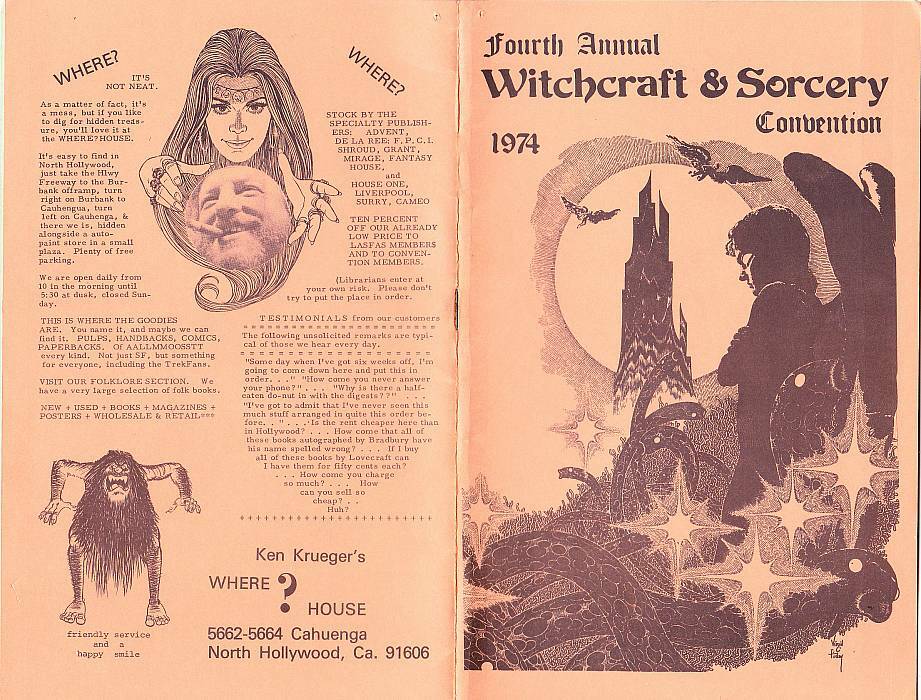 1974 WITCHCRAFT & SORCERY CONVENTION program - guest profile by Forrest Ackerman