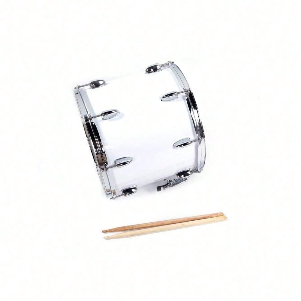 14 X10 Inches Marching Drum Drumsticks Key Strap White