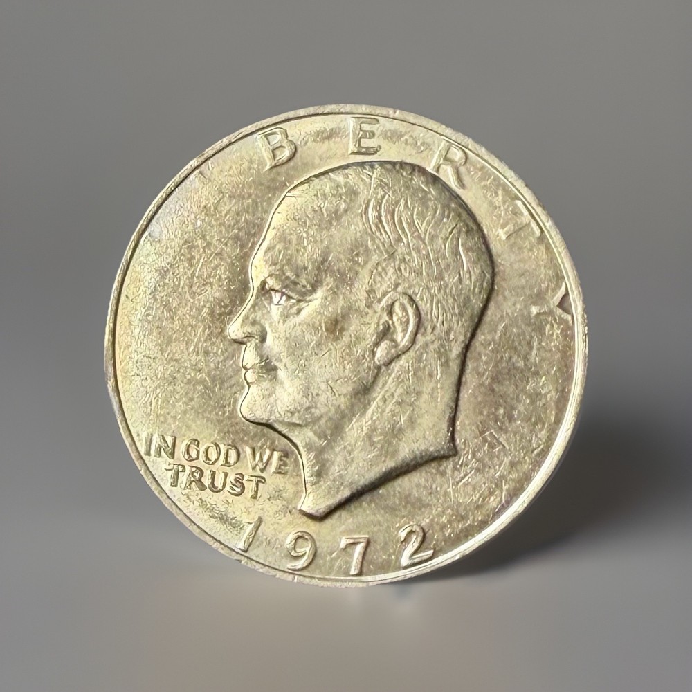 1972-P Eisenhower Ike Dollar - Struck Thru Grease Error