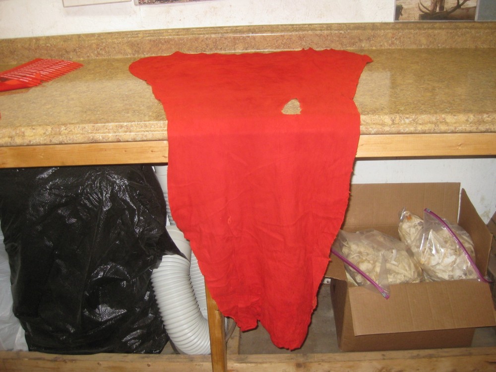 Red Suede Deer Leather #0006745 Row FF