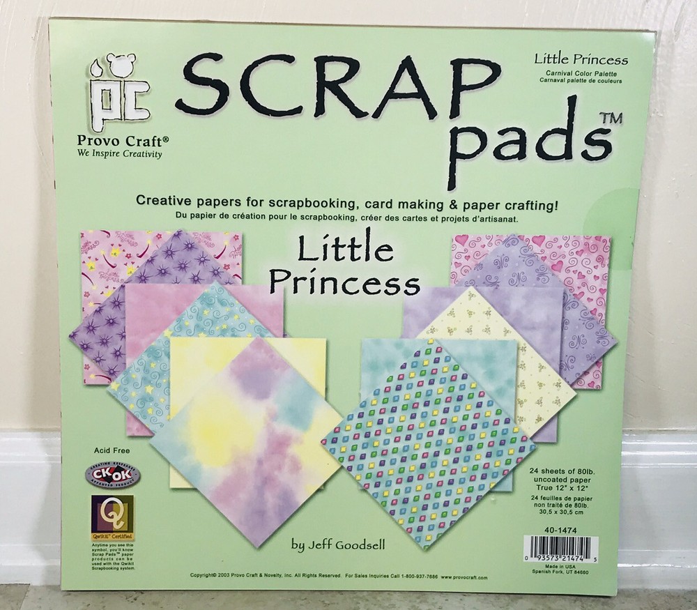 Provo Craft  LITTLE PRINCESS ASSORTED PATTERN SCRAPBOOK SHEETS 12 X 12 SET