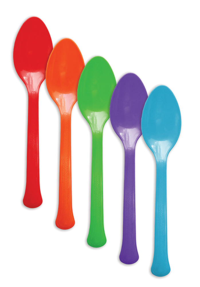 Premium Medium 2.7g Plastic Disposable Reusable Yogurt Dessert Spoon 100 Count