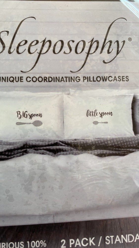 Sleeposophy 2pack Standard Coordinating pillowcases Big Spoon/Little Spoon