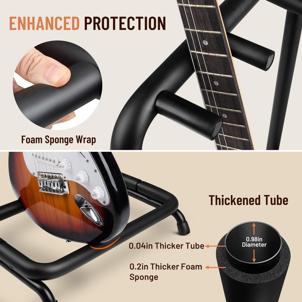 Multi Guitar Rack: 3 Holder Stand, Universal Guitar Display Rack With Thick R...