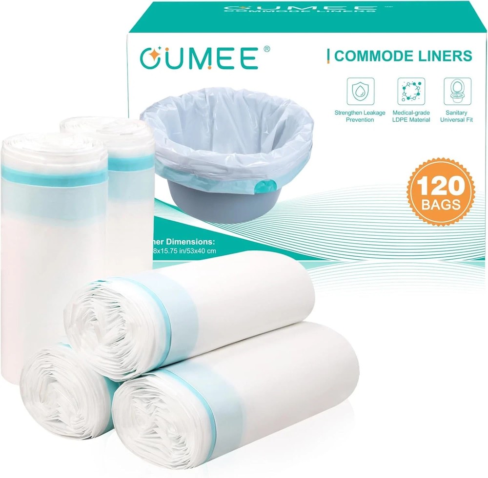 120 Disposable Commode Liners for Bedside Commode, beside Commode Liners, Portab