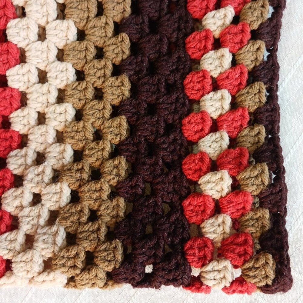 Handmade Crochet Blanket 35” x 35”