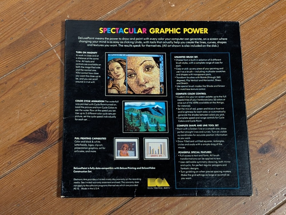 Amiga Deluxe Paint ~ Electronic Arts EA Daniel Silva ~ Docs Only ~ No Diskettes