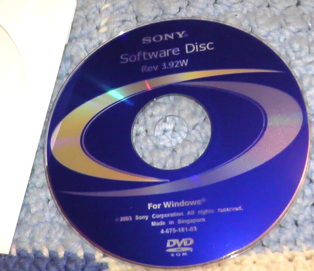 sony software disc rev 3.92w windows 2003 dvd rom