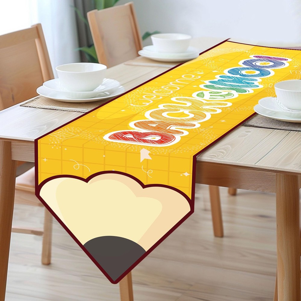Welcome Back To School Table Runner First Day Classroom Decoration 13x72
