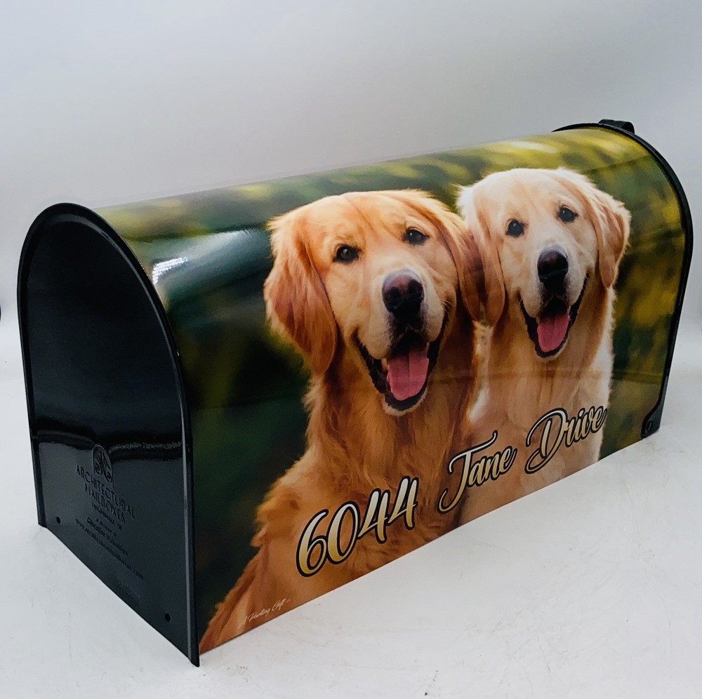 Golden Retriever custom Mailbox, Personalized Farm Mailbox Gift
