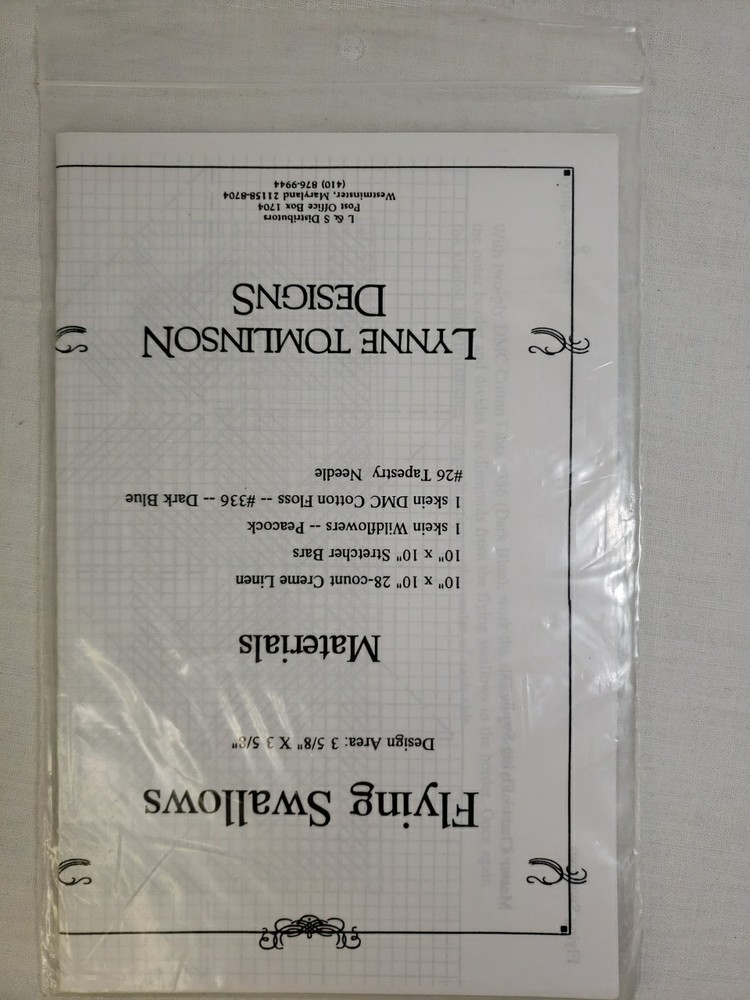Lynne Tomlinson Designs Flying Swallows Needlepoint Guide Chart Pattern