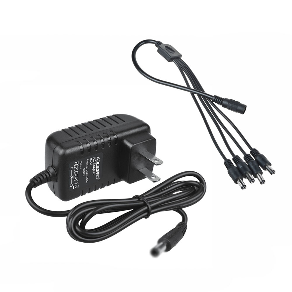 12V 2A AC Adapter & 4 Way Splitter For LOREX 12VDC Security Camera CS-1202000