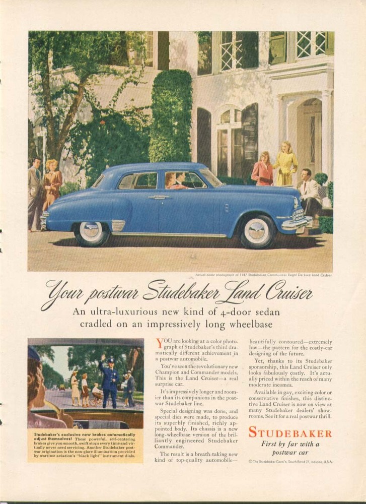 Your postwar Studebaker Land Cruiser ad 1947