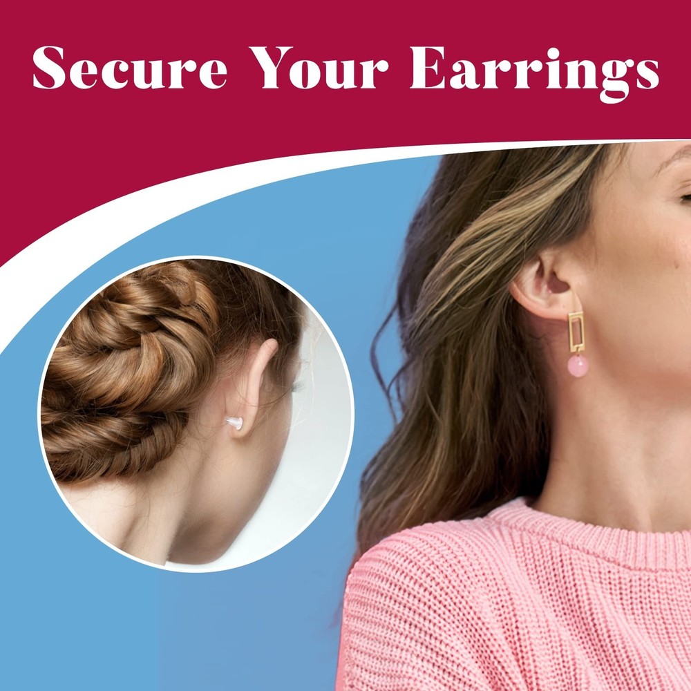 600PCS 6 Sizes Earring Backs Rubber, ARRITZ Soft Silicone Earring Backs Repla...