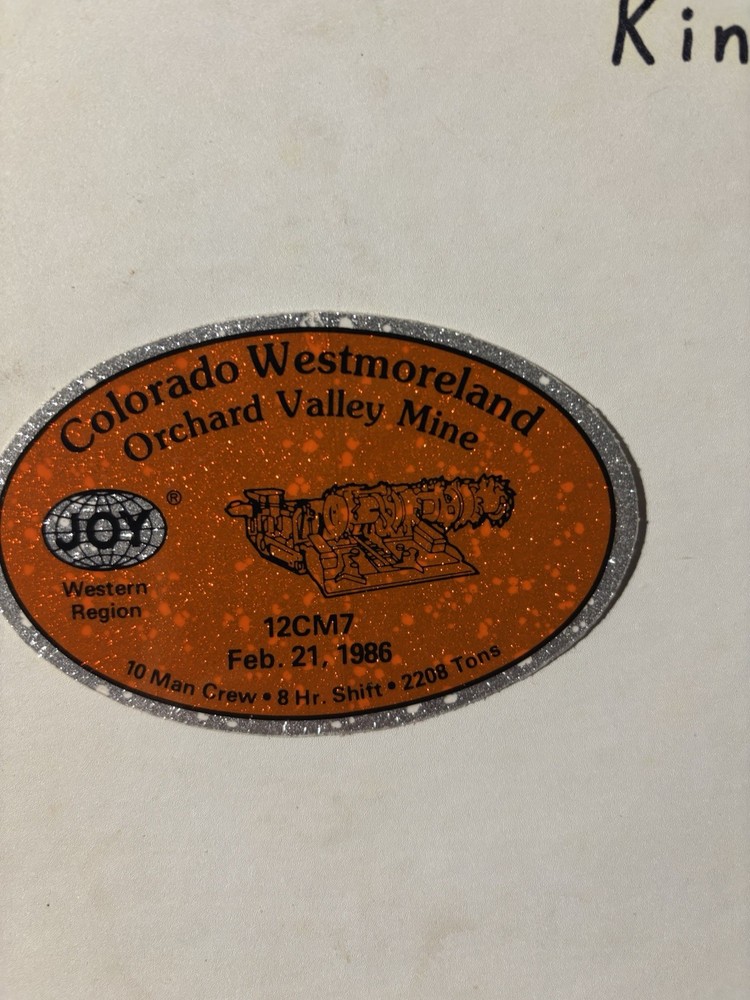 Joy Coal Mining stickersNICE Older Sticker
