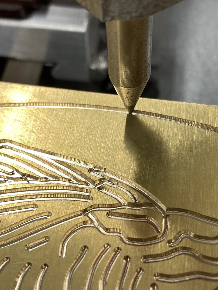 WILD TURKEY SOLID BRASS MASTER ENGRAVING PLATE FOR NEW HERMES FONT TRAY
