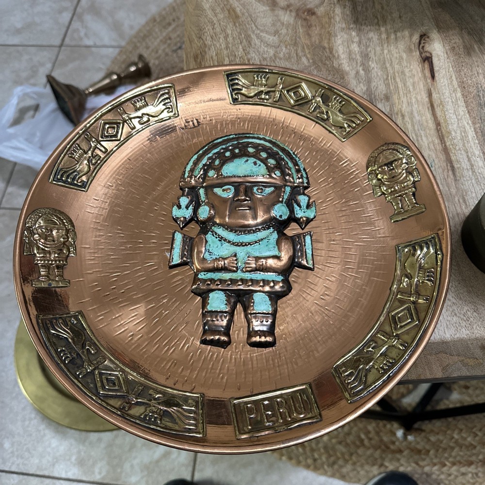 Vintage Peruvian Tumi Copper Wall Plaque