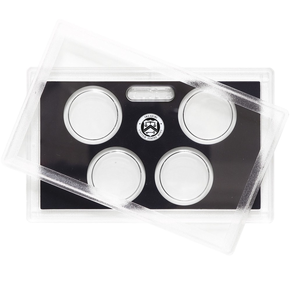 Empty Plastic Lens With Black Insert Holds 4 Coins Small Dollar
