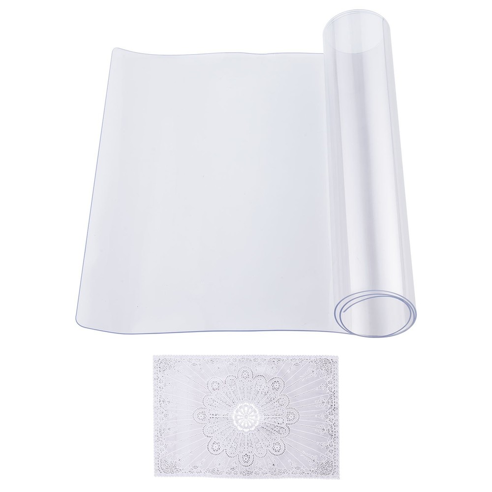 Plastic Table Cover 16 x 32 Inch 1.5 mm Thick Clear Table Protector Rectan