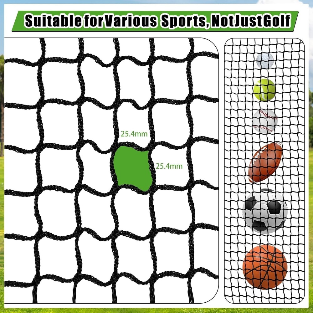 Golf Practice Net, 10Ft/15Ft/20Ft Golf Hitting Nets Heavy Duty Nylon Golf Net...