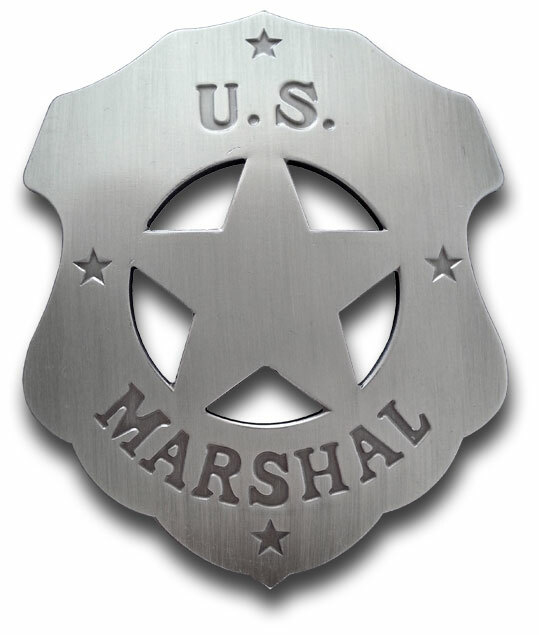 US Marshal Matt Dillon Gunsmoke Shield Silver Badge - Boxed