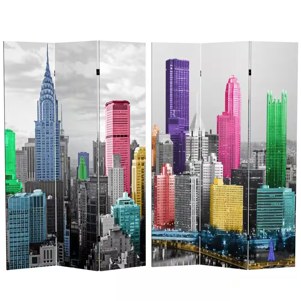 6 Ft. Printed 3-Panel Room Divider