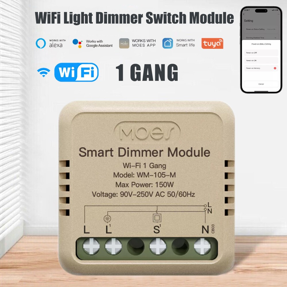1/20X WiFi Smart Wall Light Dimmer Switch Module 3Way Alexa Google APP Timer