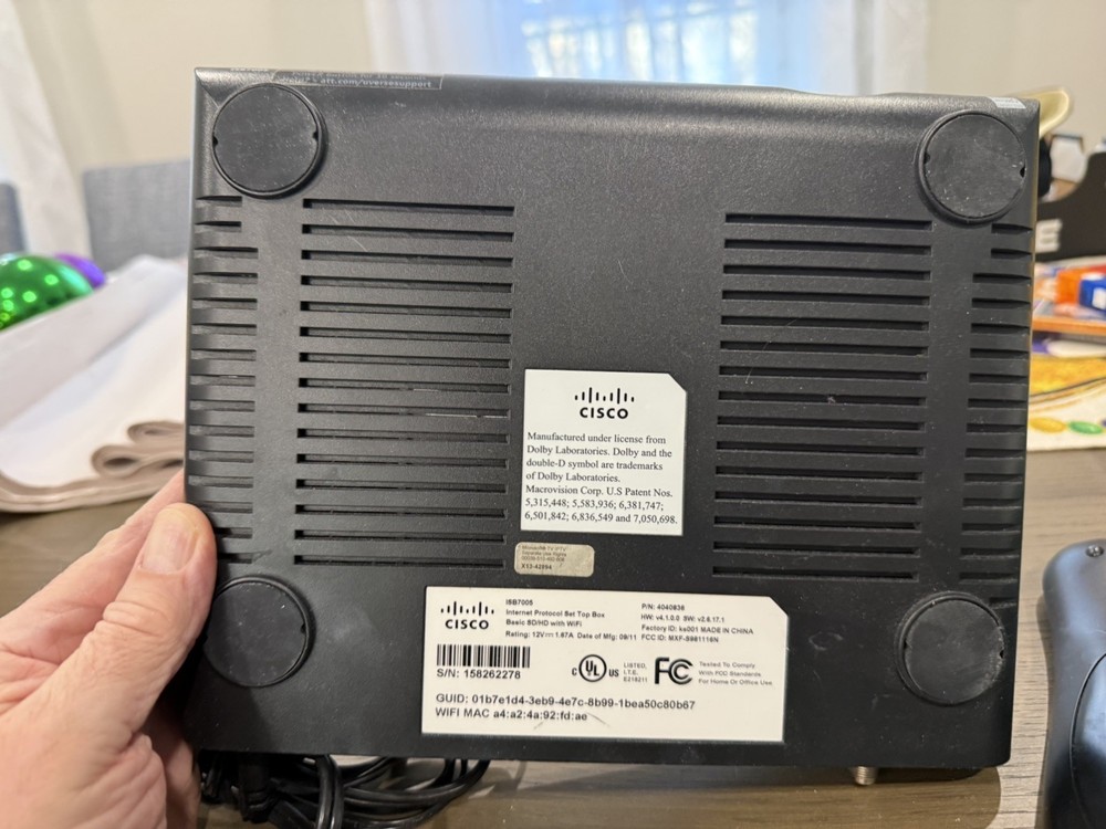 ATT UVerse Set Top Box Model ISB7005