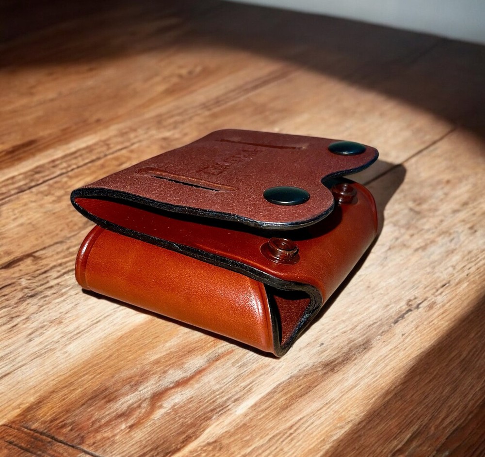 Brown Leather Magazine & Flashlight Pouch for 9mm Double Stack SIGS WALTHER...
