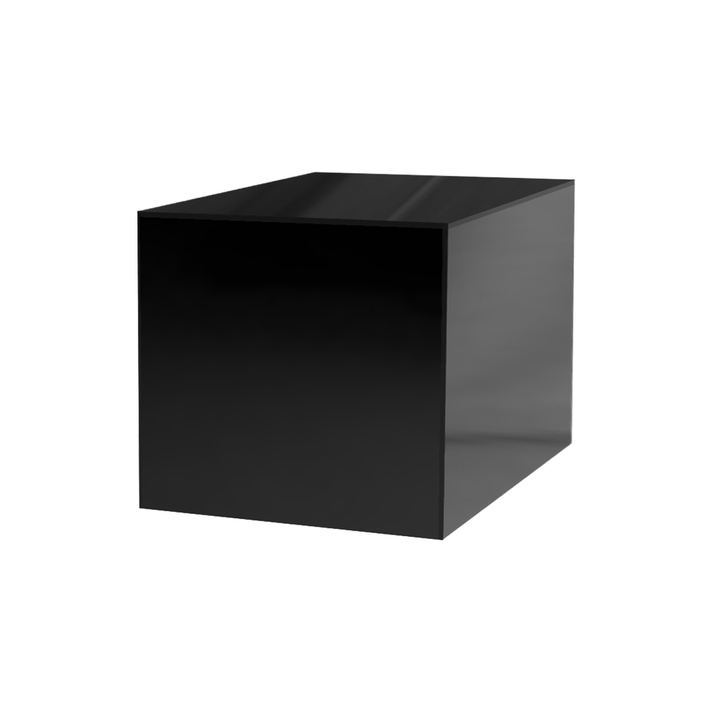 Acrylic Display Riser Glossy Black Box Merchandise Bin or Product Platform