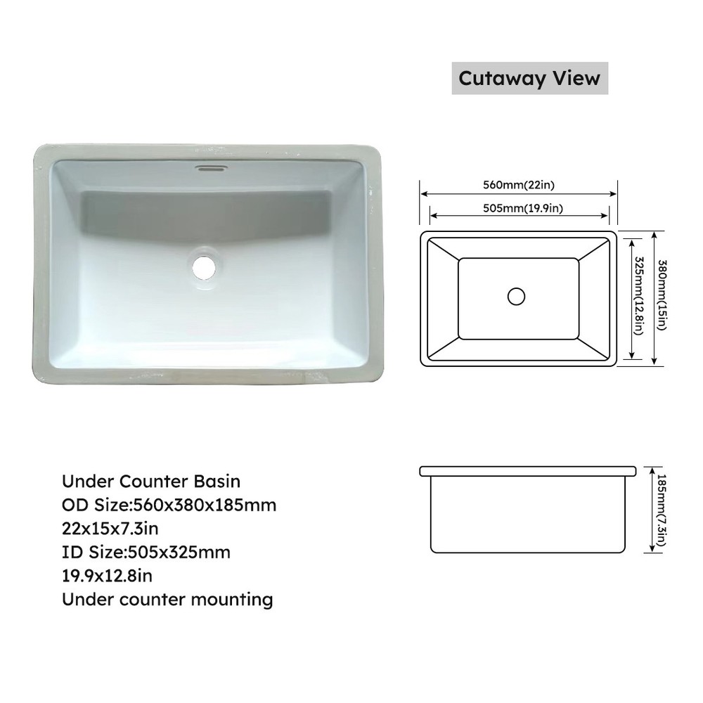 31 Inch Marble Vanity Top, Bathroom Vanity Top with Undermount Rectangular Mid