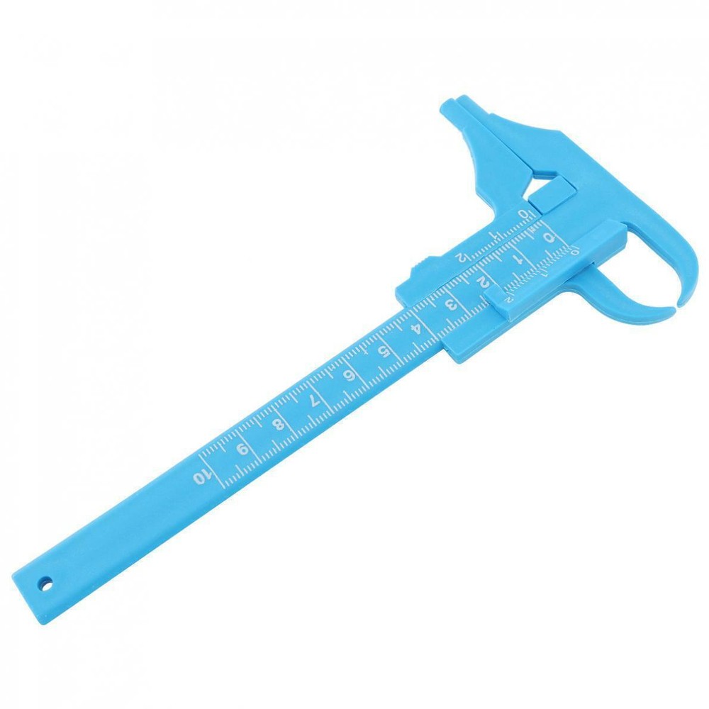 0-100mm Double Scale Blue Plastic Vernier Caliper Depth Measurement