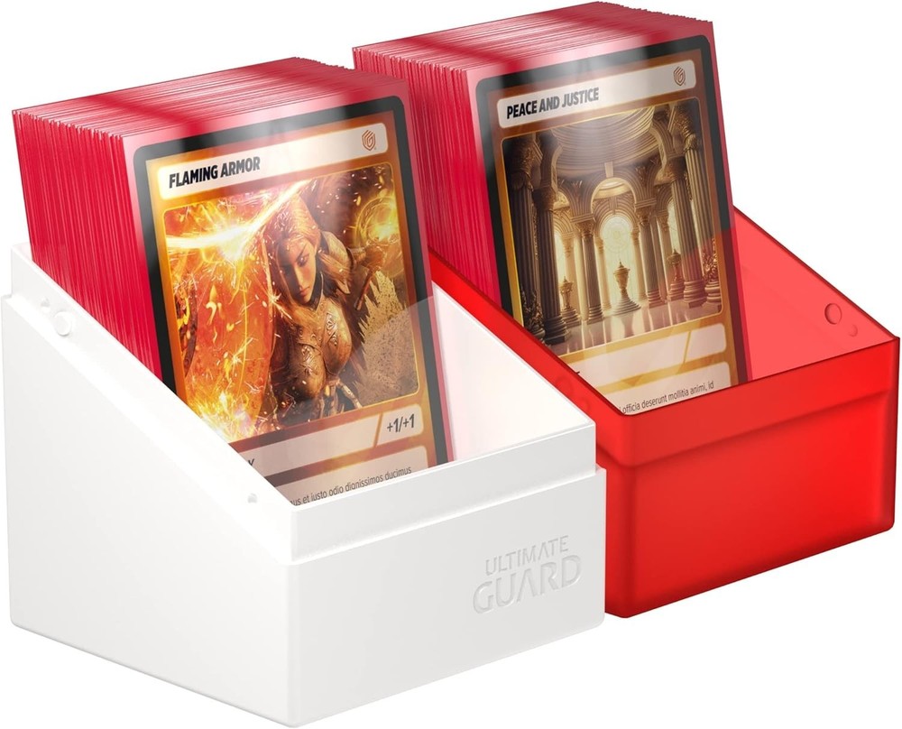 Ultimate Guard 100+ Boulder Synergy Standard Size Deck Case Red and White