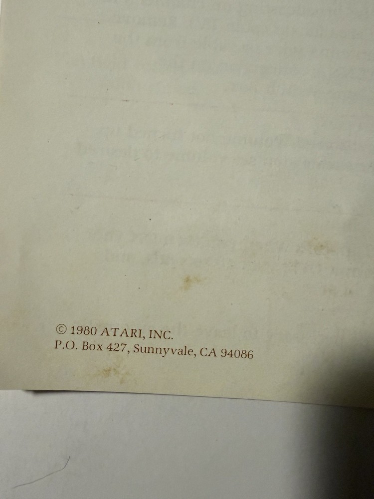 Atari Owner's Manual Model CX2600A Video Computer System Instruction Book