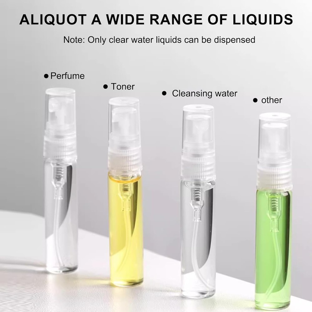 Refillable 5ml Mini Glass Spray Bottle, 10 Pcs Travel Size Perfume Atomizer for
